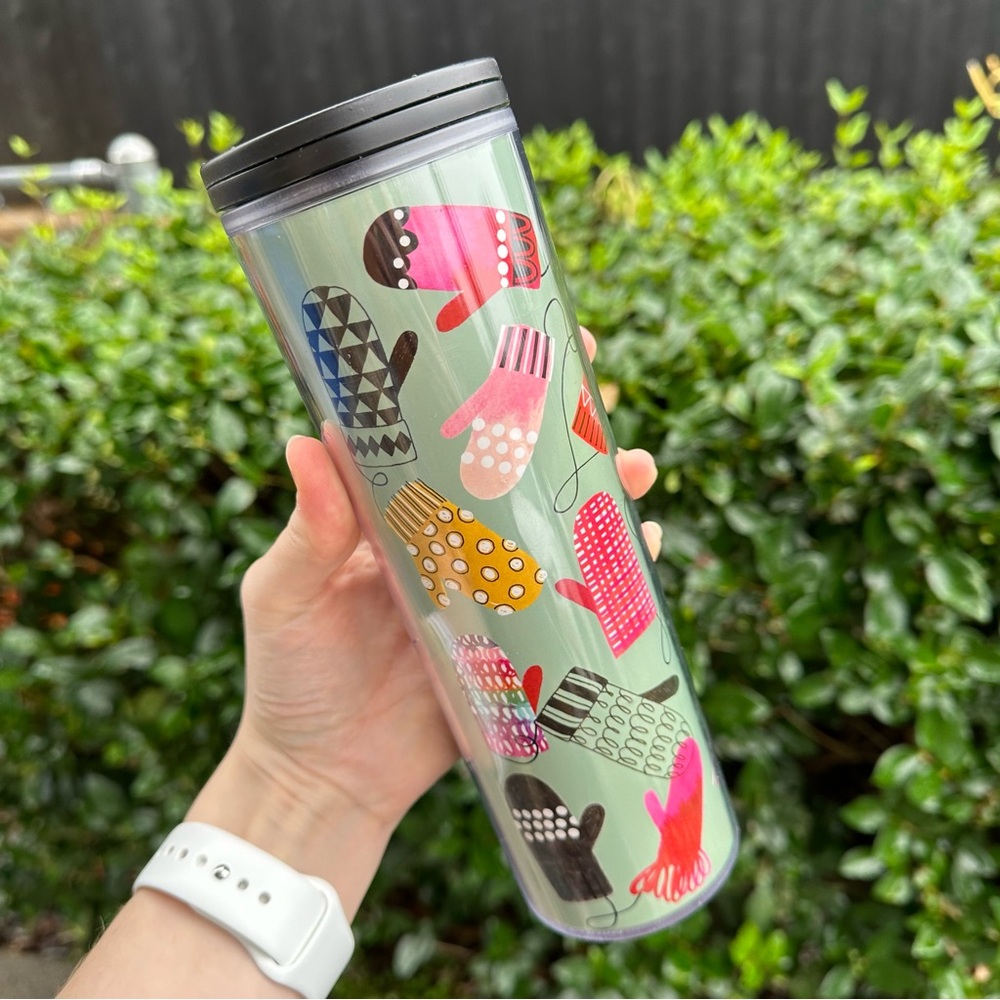 Starbucks Holiday Assorted Mittens 16oz Acrylic Tumbler 2017 - Picture 3 of 3